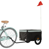 Vidaxl fietstrailer 30 kg ijzer zwart en grijs