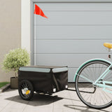 Vidaxl Bicycle Trailer 30 kg de fer noir et gris