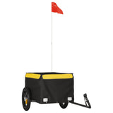 Vidaxl bicycle trailer 30 kg iron black and yellow