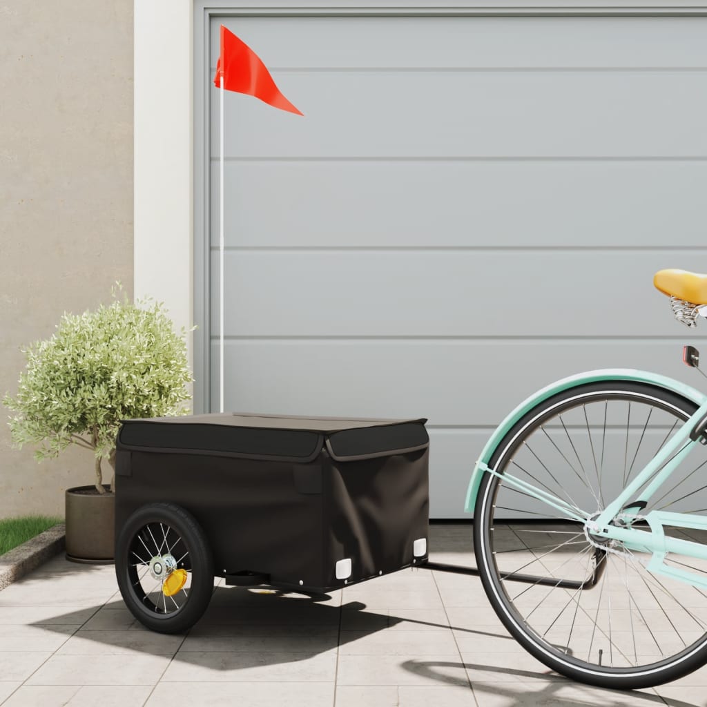 Vidaxl Bicycle Trailer 30 kg Iron Black