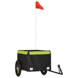 Vidaxl Bicycle Trailer 30 kg de fer noir et vert