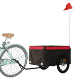 Vidaxxl remorque à vélo 45 kg fer noir et rouge