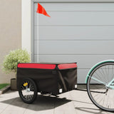 Vidaxxl remorque à vélo 45 kg fer noir et rouge