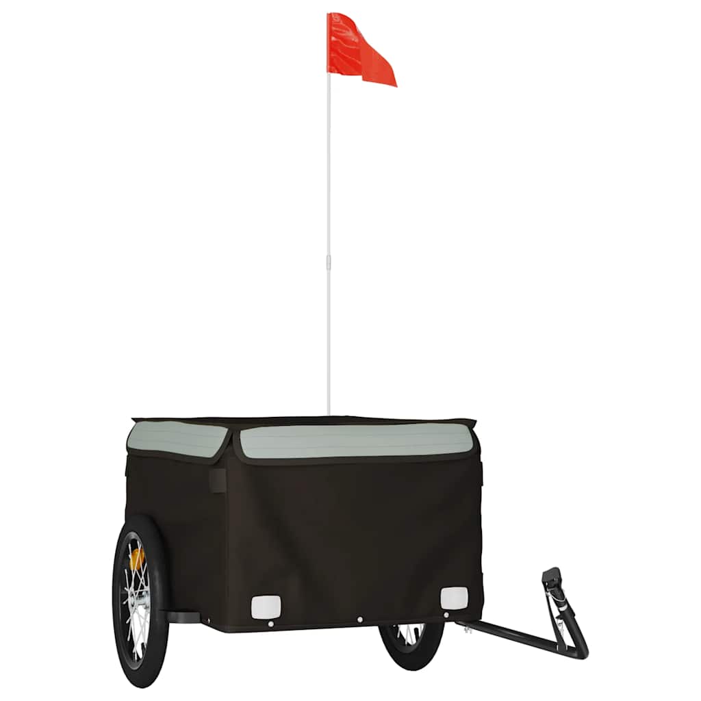 Vidaxxl remorque à vélo 45 kg fer noir et gris