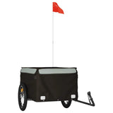 Vidaxxl remorque à vélo 45 kg fer noir et gris