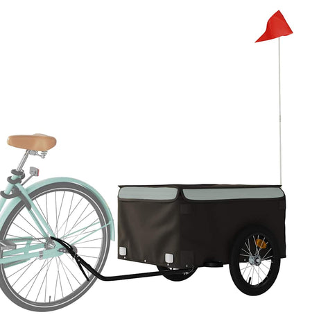 Vidaxxl remorque à vélo 45 kg fer noir et gris