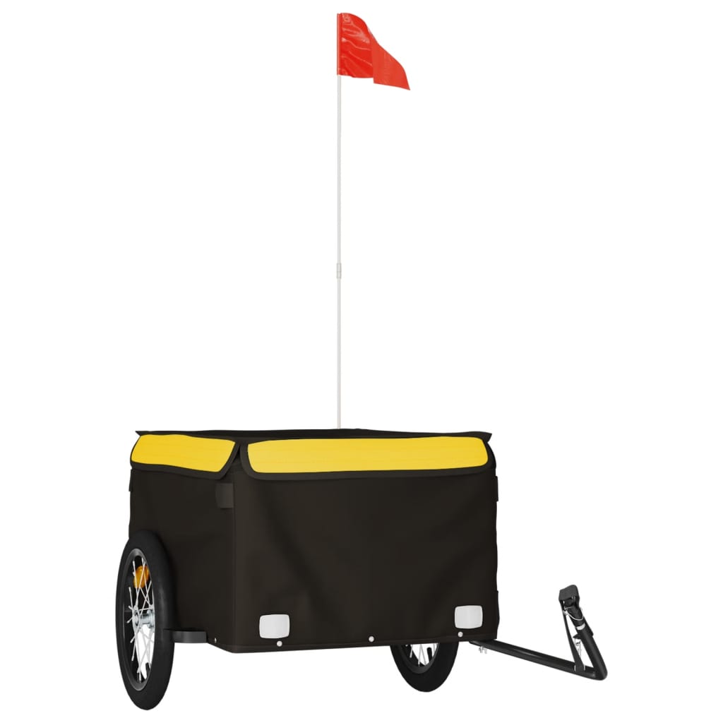 Trailer Vidaxl Bicycle 45 kg di ferro nero e giallo