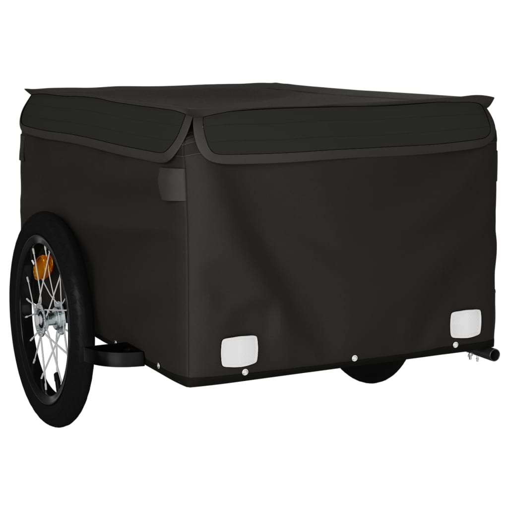 Vidaxl Bicycle Trailer 45 kg de fer noir