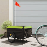 VidaXL remorque à vélo 45 kg fer noir et vert