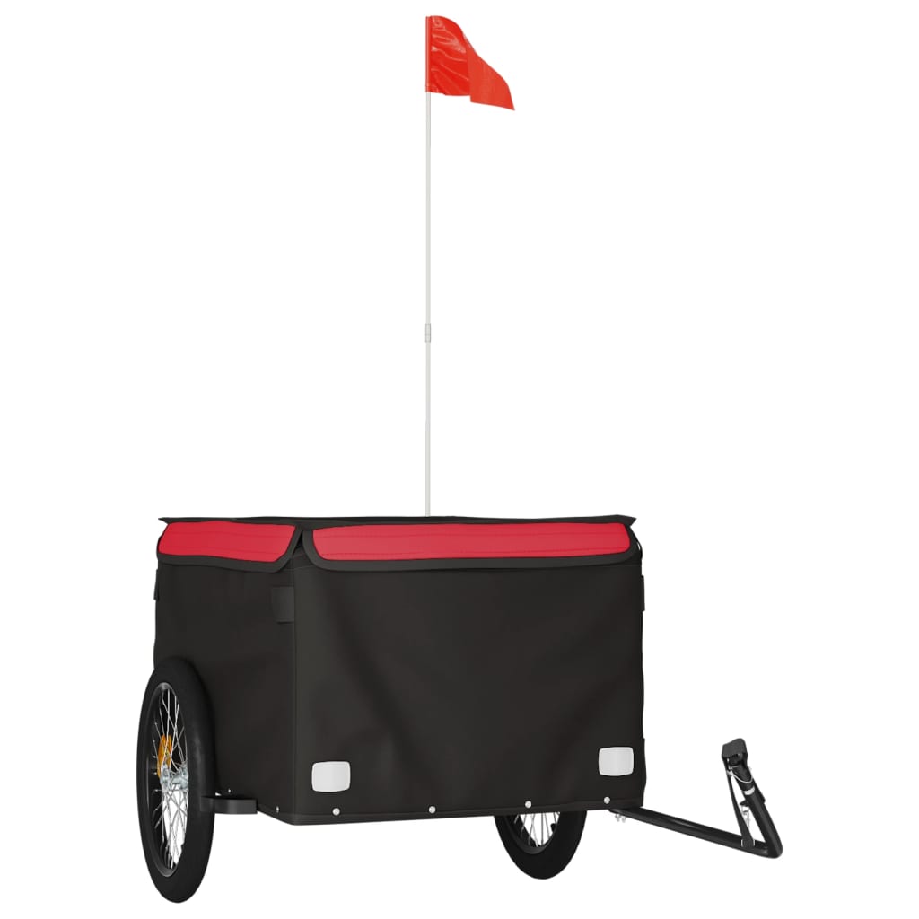 Vidaxl Bicycle Trailer 45 kg Iron Black and Red