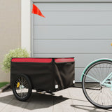 Vidaxl Bicycle Trailer 45 kg de fer noir et rouge