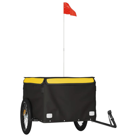 Vidaxl Bicycle Trailer 45 kg de fer noir et jaune