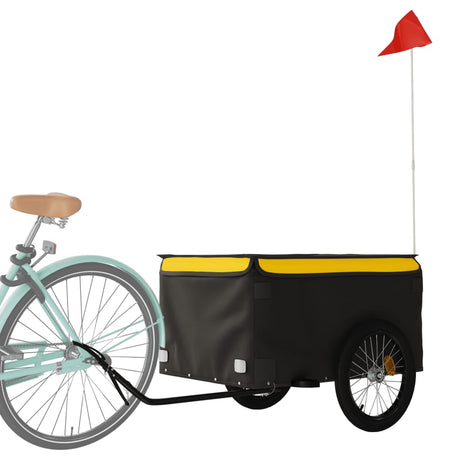 Vidaxl Bicycle Trailer 45 kg de fer noir et jaune