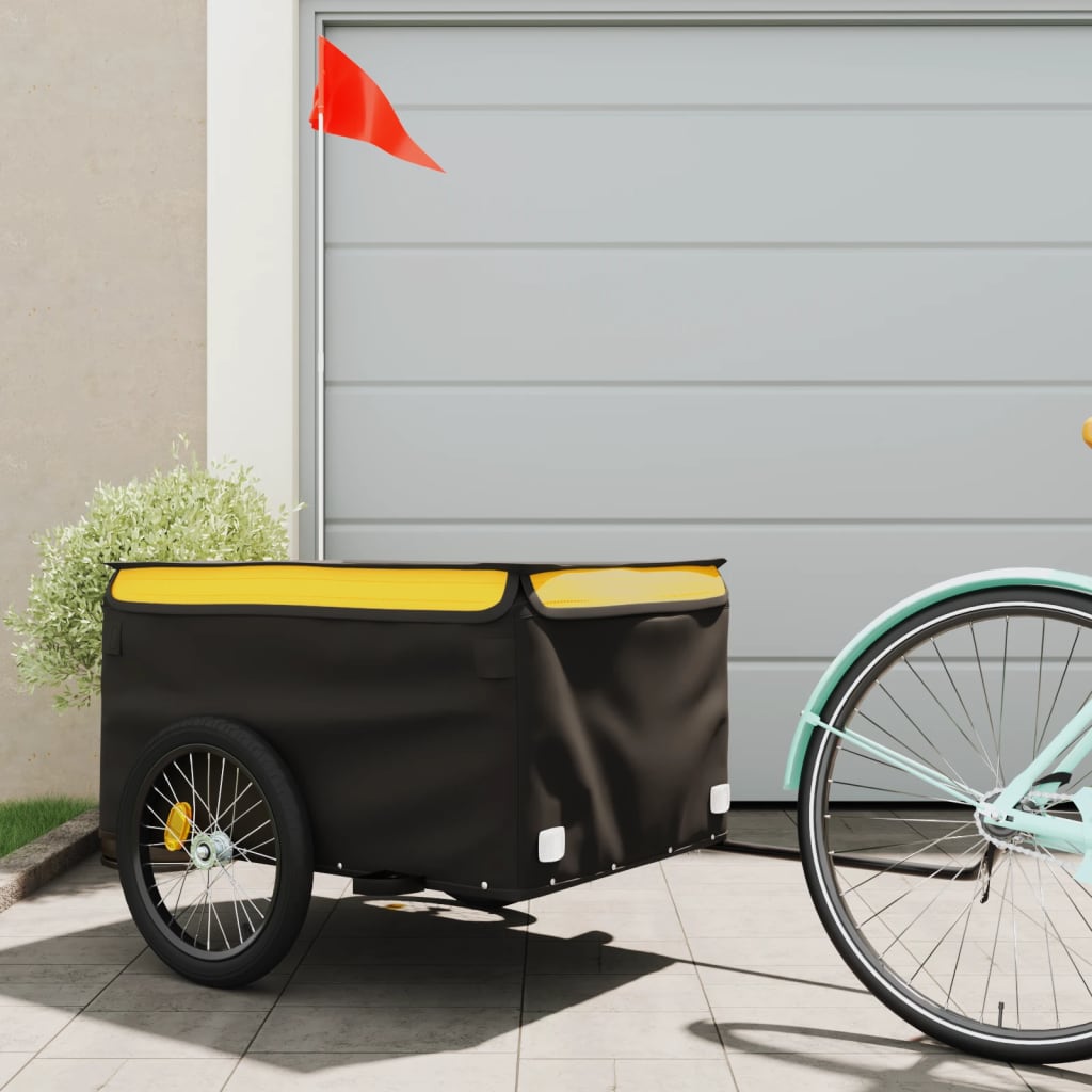 Vidaxl Bicycle Trailer 45 kg železa černá a žlutá