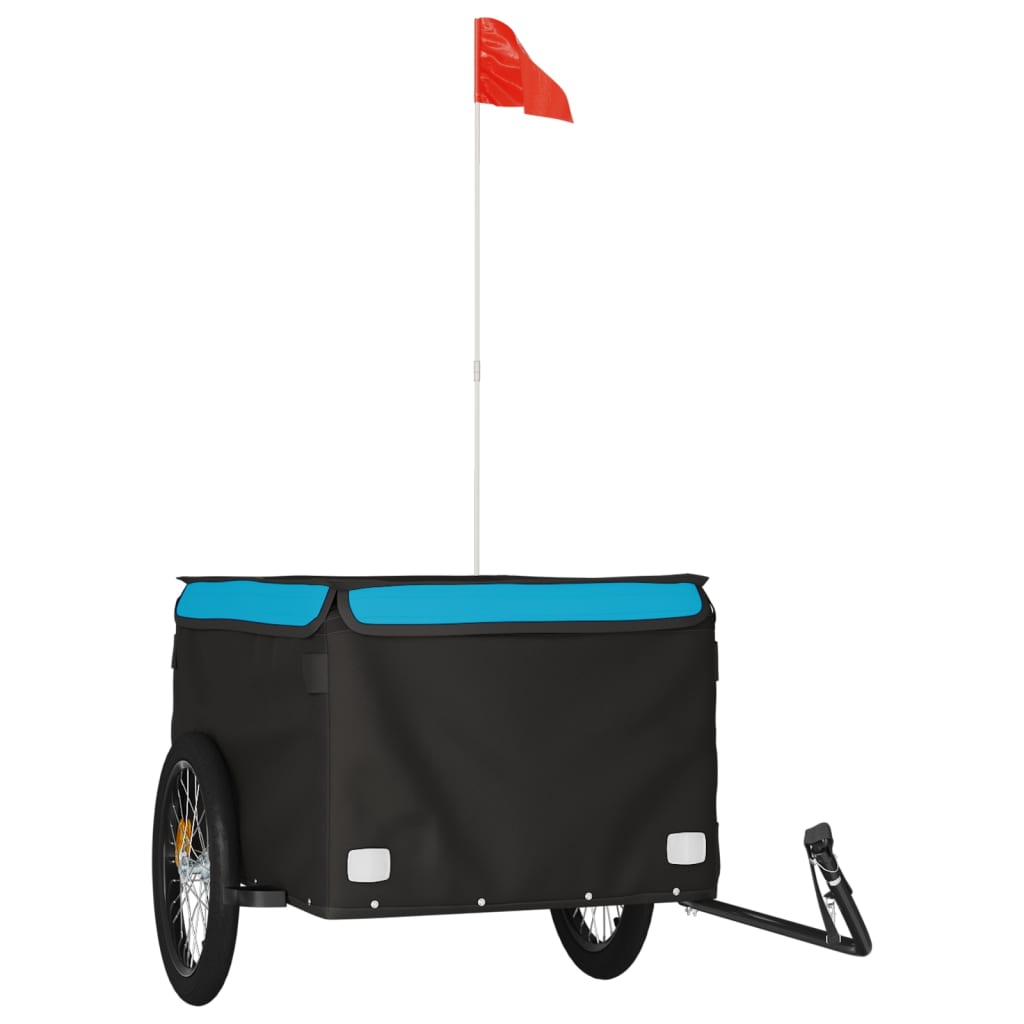 Vidaxl bicycle trailer 45 kg iron black and blue