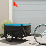 Vidaxl Bicycle Trailer 45 kg de fer noir et bleu