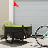 Vidaxl Bicycle Trailer 45 kg de fer noir et vert