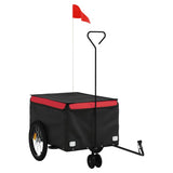 VidaXL remorque à vélo 30 kg fer noir et rouge