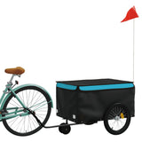 VidaXL remorque à vélo 30 kg fer noir et bleu