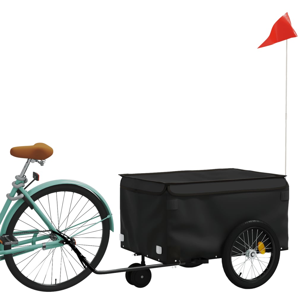 VidaXL remorque à vélo 30 kg fer noir