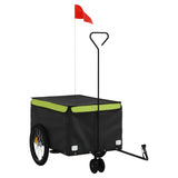 Vidaxxl remorque à vélo 30 kg fer noir et vert