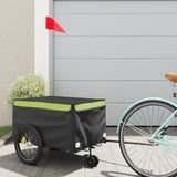 Vidaxxl remorque à vélo 30 kg fer noir et vert