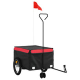 Vidaxxl remorque à vélo 45 kg fer noir et rouge