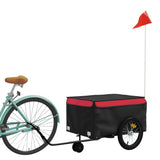 Vidaxxl remorque à vélo 45 kg fer noir et rouge