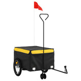 Vidaxxl remorque à vélo 45 kg fer noir et jaune