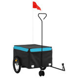 VidaXL remorque à vélo 45 kg fer noir et bleu