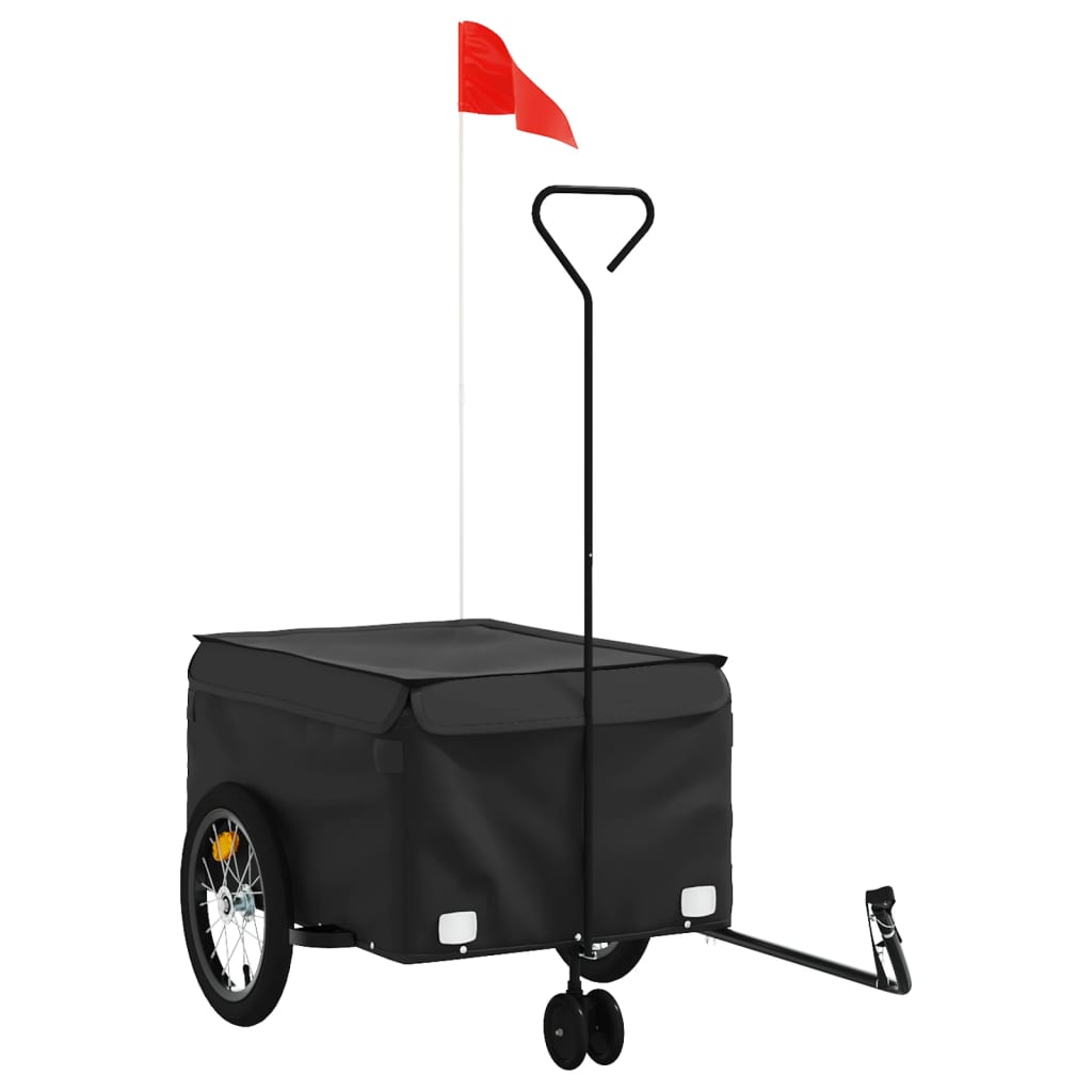 VidaXL remorque à vélo 45 kg fer noir