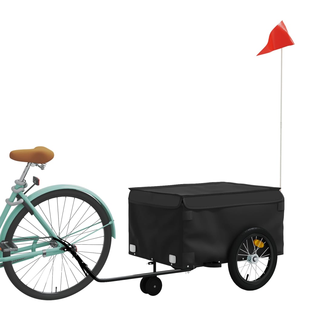 VidaXL remorque à vélo 45 kg fer noir