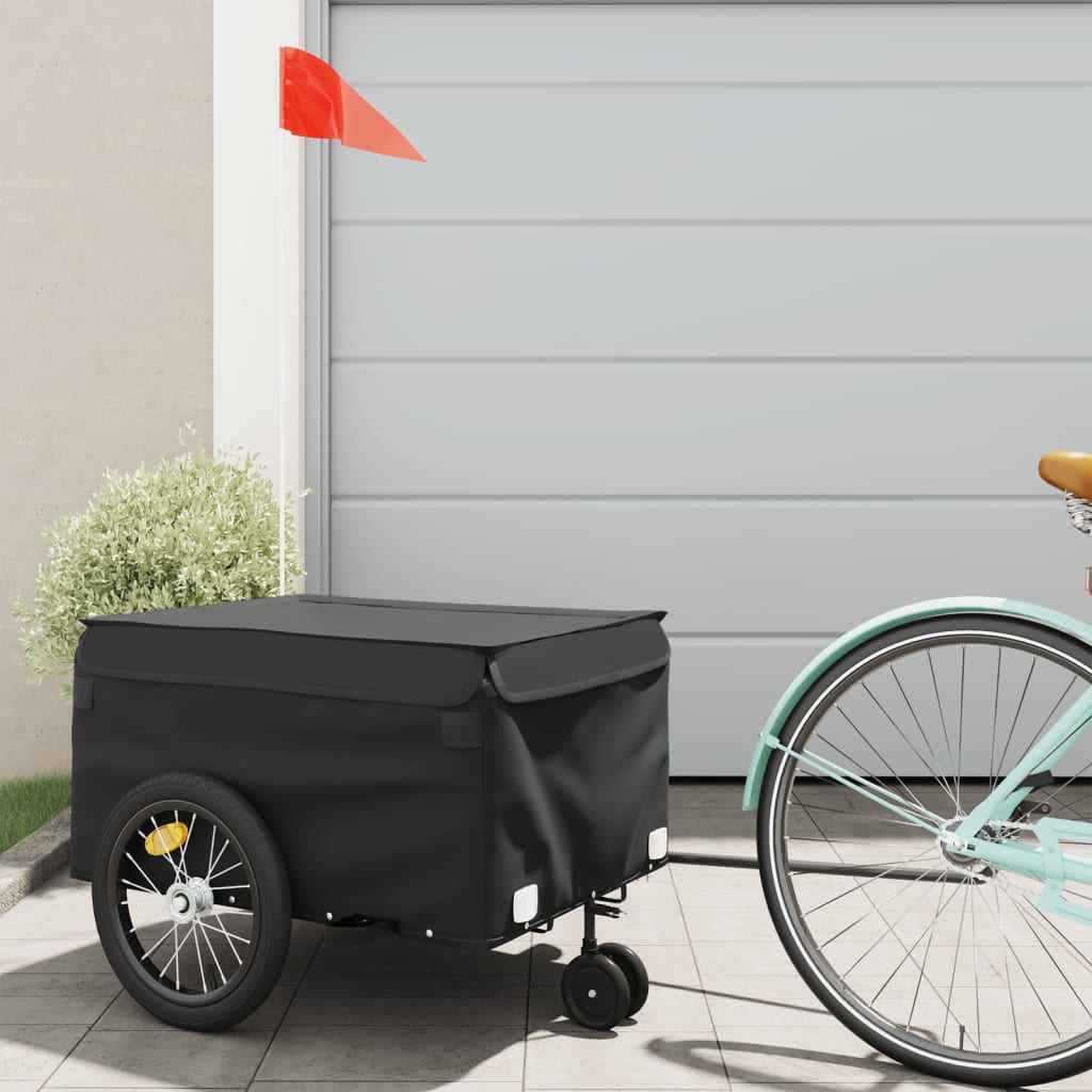 VidaXL remorque à vélo 45 kg fer noir