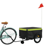 VidaXL remorque à vélo 45 kg fer noir et vert