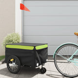 VidaXL remorque à vélo 45 kg fer noir et vert