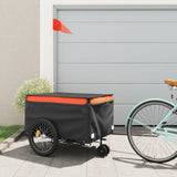 VidaXL remorque à vélo 45 kg fer noir et orange