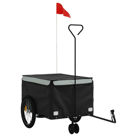 Vidaxxl remorque à vélo 45 kg fer noir et gris