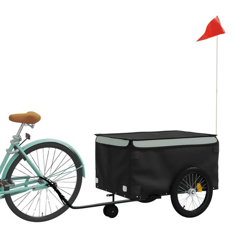 Vidaxxl remorque à vélo 45 kg fer noir et gris