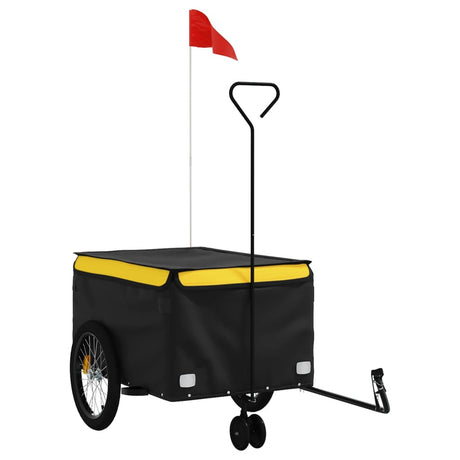 Vidaxxl remorque à vélo 45 kg fer noir et jaune