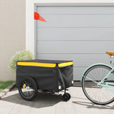 Vidaxxl remorque à vélo 45 kg fer noir et jaune