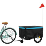 VidaXL remorque à vélo 45 kg fer noir et bleu