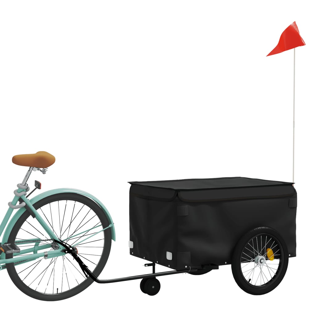 VidaXL remorque à vélo 45 kg fer noir