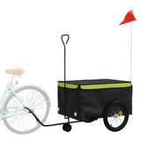 VidaXL remorque à vélo 45 kg fer noir et vert