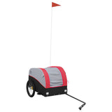 VidaXL remorque à vélo 30 kg fer noir et rouge