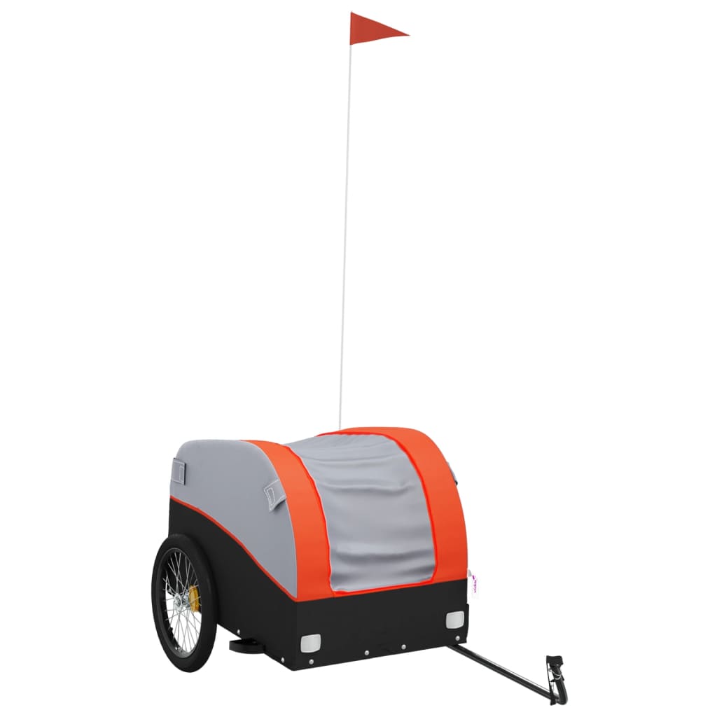 Vidaxl Bicycle Trailer 45 kg jern svart og oransje