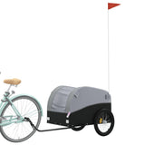 Vidaxl Bicycle Trailer 45 kg de fer noir et gris