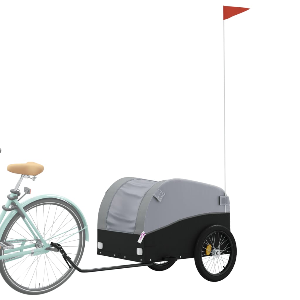 Vidaxl Bicycle Trailer 45 kg železa černá a šedá