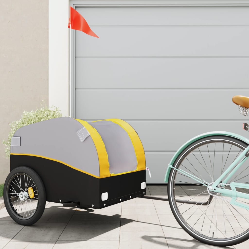 Vidaxl Bicycle Trailer 45 kg železa černá a žlutá