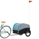 Vidaxl bicycle trailer 45 kg iron black and blue