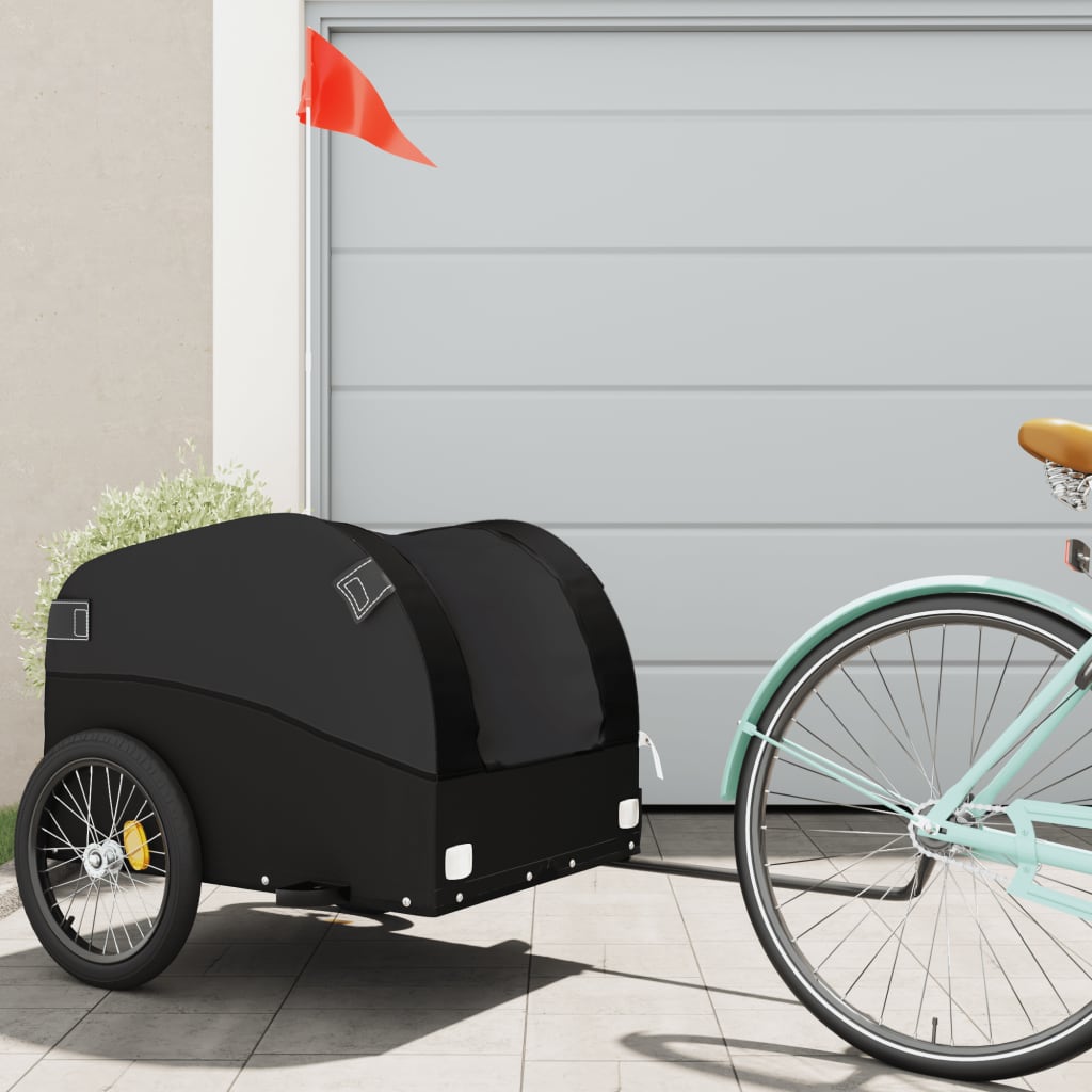 Vidaxl Bicycle Trailer 45 kg di ferro nero